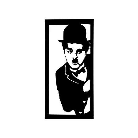 Charlie Chaplin Metal Duvar Tablosu 28*56 CM
