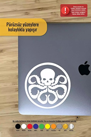 Ahtapot Sticker Oto Motor Laptop Duvar Folyo Sticker 10 cm Genişlik Beyaz Renk