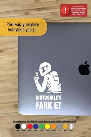 Motorsikleti Fark Et Sticker Oto Motor Laptop Duvar Folyo Sticker 10 cm Genişlik Beyaz Renk