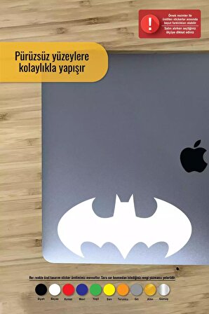 Batman Amblem Sticker Oto Motor Laptop Duvar Folyo Sticker 10 cm Genişlik Beyaz Renk
