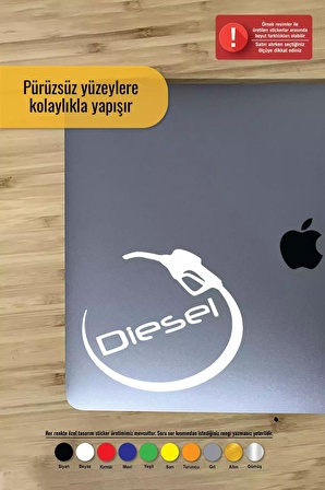 Diesel Sticker Oto Motor Laptop Duvar Folyo Sticker 10 cm Genişlik Beyaz Renk