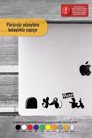 Fare Deliği -2 Sticker Oto Motor Laptop Duvar Folyo Sticker 15 cm Genişlik Siyah Renk