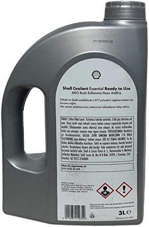 Shell Coolant Essential 4 Mevsimlik Mavi Antifriz 3 Litre