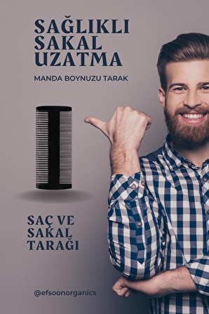 Manda Boynuzdan Tarak Doğal Kemik Tarak Bit Tarağı Sakal Tarağı Bıyık Tarağı