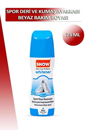Bağcık + Show Spor Deri ve Kumaş Beyaz Ayakkabı Bakım Boyası 75 ML Set