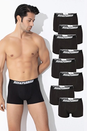 Jean&Pardian Pamuk Boxer Siyah 8'li Paket