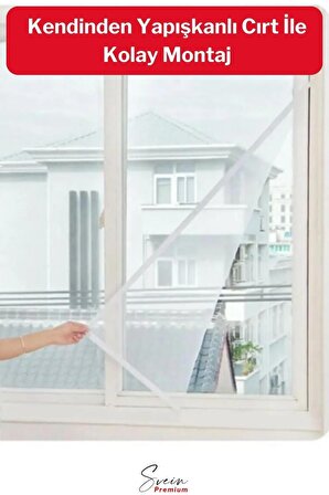 Ayarlanabilir Pratik Pencere Cam Kapı Sineklik Cırt Bantlı Hazır Yapışkanlı 0,75 cmx1,25 cm - 4 mt