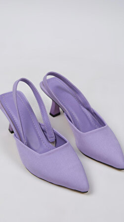 Clara Renge Renk Topuklu Lila Saten Kadın Ayakkabı