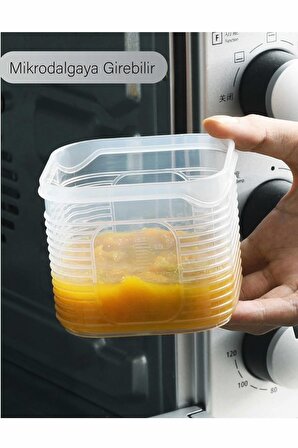 7 Parça Sızdırmaz Buzdolabı İçi Düzenleyici Saklama Kabı Seti- Şeffaf