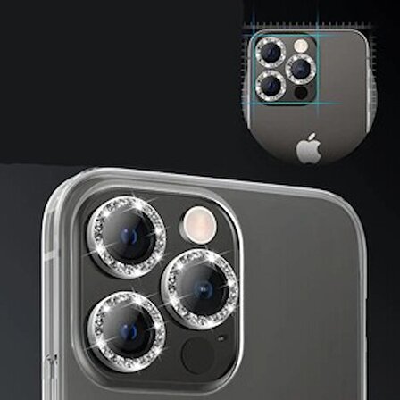 SKV MOBILE Iphone 14 Pro / 14 Pro Max  TAŞLI  Mavi  Kamera Koruyucu Lens Koruyucu