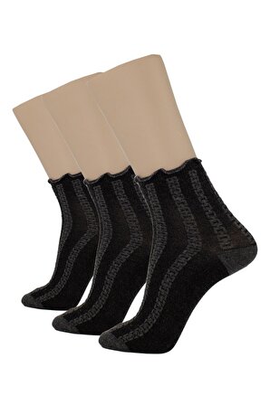 Kısa Soket Çorap 3 Lü Zincir Desenli