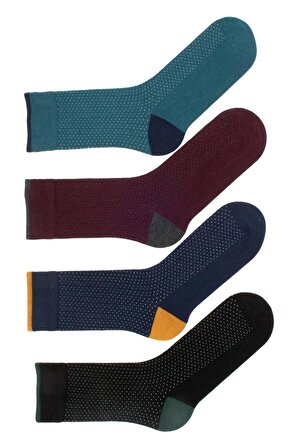 Erkek Soket Çorap 4 Lü Nokta Desenli