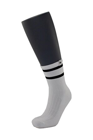 Erkek Soket Spor Çorap 3 Lü Beyaz Siyah Kemerli