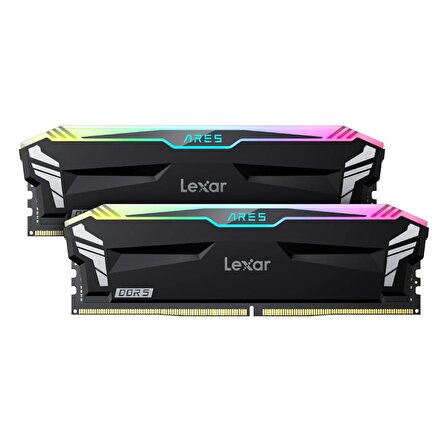 LEXAR ARES RAM DT GAMING DDR5 UDIMM 32GB KIT (2X16GB) 288PIN 7200 CL34 1.4V MEMORY WITH HEATSINK AND RGB LIGHTING DUAL PACK BLACK COLOR LD5U16G72C34LA-RGD