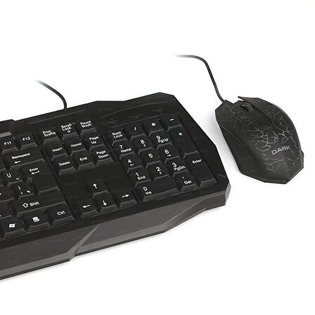  Force USB Q Trk Lazer Mouse Siyah Gaming Klavye - Mouse Set DK-AC-GKM1000