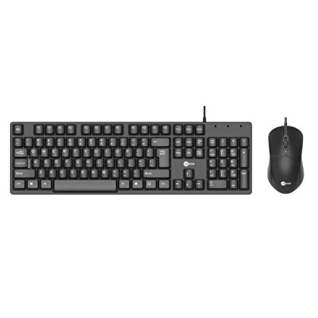 LENOVO LECOO USB KABLOLU TÜRKÇE Q KLAVYE MOUSE SET SİYAH CM101-S