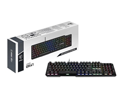 MSI GG VIGOR GK41 LR TR MEKANIK GAMING KLAVYE KAILH LINEAR RED SWITCHES, 10 BOLGEDE 10 DAN FAZLA RGB LED AYDINLATMA EFEKTI. TURKCE Q