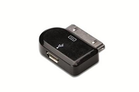 DB-600501-000-S Apple iPod Micro USB Adaptör, Apple 30pin erkek - micro USB B dişi, USB 2.0 uyumlu, UL, siyah renk