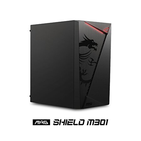 MSI MAG SHIELD M301 3x120mm Fan PSU Yok Micro ATX Gaming Kasa (BLK)