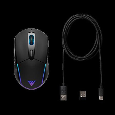 GAMDIAS HADES M2, RGB Aydınlatma, Kablosuz,  7 Tuşlu, Şarj Edilebilir,, Gaming Mouse, 4800DPI, Siyah