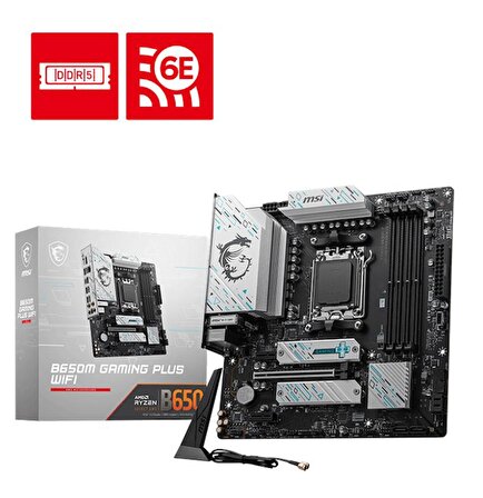 MSI MB B650M GAMING PLUS WIFI AM5 DDR5 7200MHZ(OC) HDMI DP M.2 USB3.2 2.5G LAN WI-FI 6E mATX