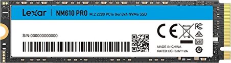 LEXAR SSD LNM610 PRO 1TB M.2 2280 PClE GEN3X4 NVMe UP TO 3300 MBS READ AND 2600 MBS WRITE LNM610P001T-RNNNG