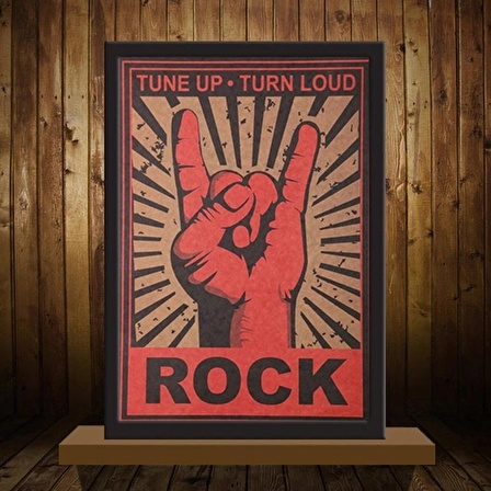 ROCK AND ROLL TUNE UP TURN LOUD RETRO POSTER AF025