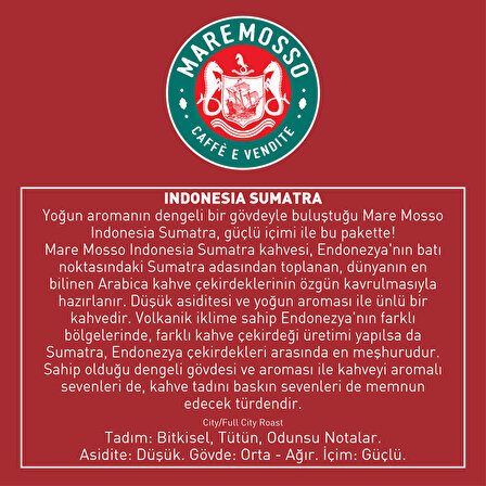 Indonesia Sumatra Çekirdek Filtre Kahve 250 Gr.
