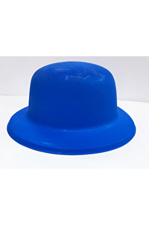Parti Aksesuar Neon Renk Plastik Melon Şapka Mavi Renk