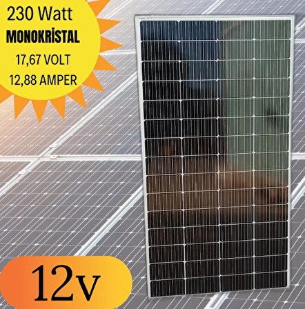230w Half-cut Watt Monokristal Solar Güneş Paneli A Sınıf 12volt Karavan 205 W