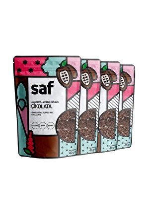 Saf Nutrirtion Amarantlı Pirinç Patlaklı Çikolata, 40gr X 4