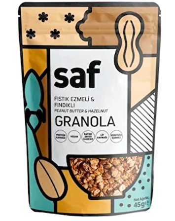 Saf Fıstık Ezmeli Fındıklı Granola 4 x 45 G