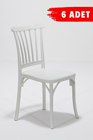 6 Adet  Violet Beyaz  Sandalye / Balkon-Bahçe-Mutfak