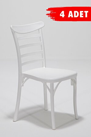 4 Adet Efes Beyaz Sandalye / Balkon-Bahçe-Mutfak