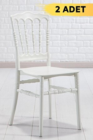 2 Adet Miray Beyaz Pratik Sandalye / Balkon-Bahçe-Mutfak