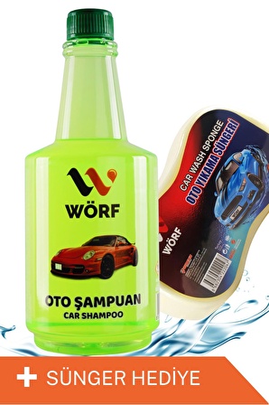 Wörf Oto Şampuanı 750 ML + Yıkama Süngeri