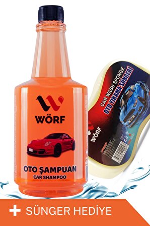 Wörf Oto Şampuanı Turuncu 750 ML + Yıkama Süngeri
