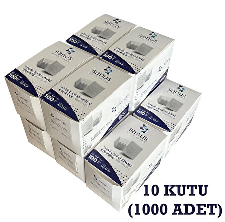 SANUS 7.5 X 7.5 Steril 4 Katlı Spanç Kompres 10 Kutu (1000 ADET)