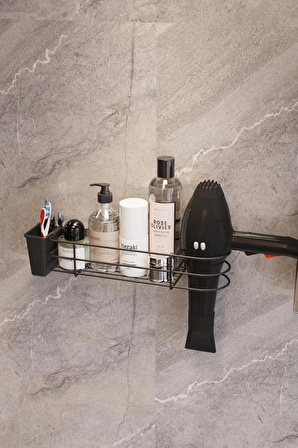 Yapışkanlı Fön Makinesi Hazneli Banyo Düzenleyici Banyo Organizer