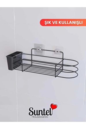 Yapışkanlı Fön Makinesi Hazneli Banyo Düzenleyici Banyo Organizer