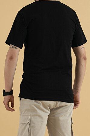 Slim Fit Erkek Basic T-Shirt Siyah