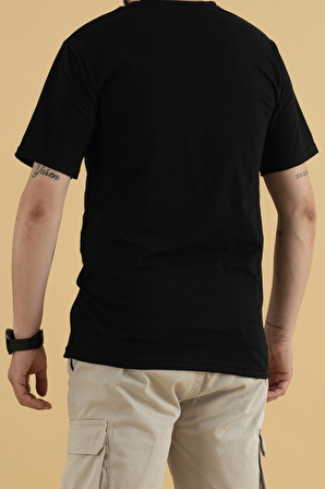 Slim Fit Erkek Basic T-Shirt Siyah