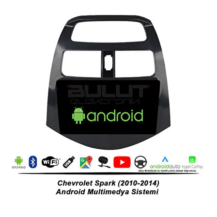 Chevrolet Spark Android Multimedya Sistemi (2010-2014) 2 GB Ram 32 GB Hafıza 8 Çekirdek İphone CarPlay Android Auto Avgo