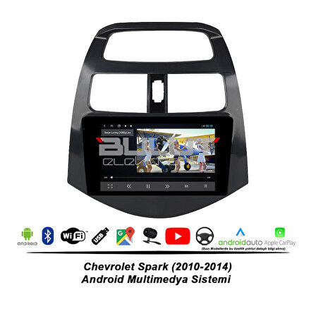 Chevrolet Spark Android Multimedya Sistemi (2010-2014) 2 GB Ram 32 GB Hafıza 8 Çekirdek İphone CarPlay Android Auto Avgo