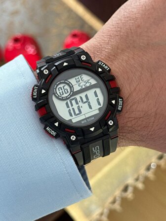 Erkek Kol Saati Dijital Su Geçirmez Genç Kol Saati SPEC000616 - Alarm, Kronometre, LED