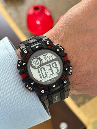 Erkek Kol Saati Dijital Su Geçirmez Genç Kol Saati SPEC000616 - Alarm, Kronometre, LED