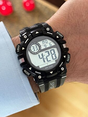 Erkek Kol Saati Dijital Su Geçirmez Genç Kol Saati SPEC000617 - Alarm, Kronometre, LED