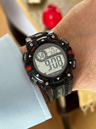 Erkek Kol Saati Dijital Su Geçirmez Genç Kol Saati SPEC000618 - Alarm, Kronometre, LED