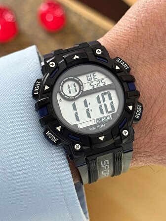 Erkek Kol Saati Dijital Su Geçirmez Genç Kol Saati SPEC000619 - Alarm, Kronometre, LED