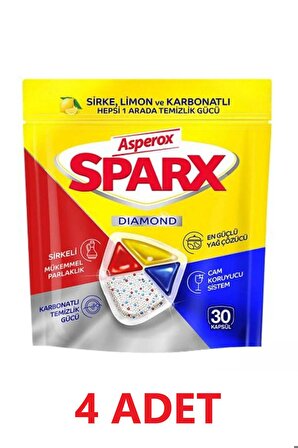Asperox Sparx Bulaşık Makinesi Kapsül 120 Yıkama Yerli Üretim
